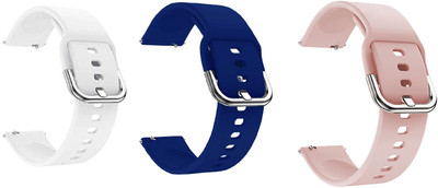 BLACK LOVIES 22 mm Soft Silicon Smartwatch Strap Compatible with Noise. Fit Buzz Smart Watch Strap(White, Blue, Pink)