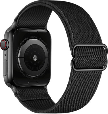 DailyObjects Lite Nylon Elastic Apple Wrist Band (38/40/41mm) Smart Watch Strap(Black)