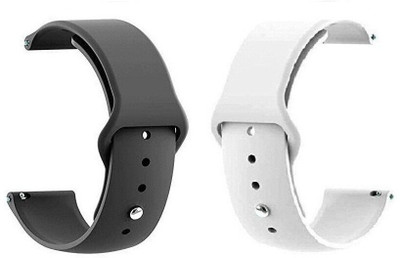 BLACK LOVIES 20mm Soft Silicon Smartwatch Strap Compatible With AMAZE FIT GTS 2 / 2e / 2 mini Smart Watch Strap(Black, White)