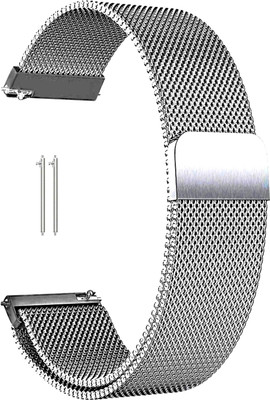BLACK LOVIES 22 mm Metal Smartwatch Strap Compatible with SAM_SUNG Gear S3 Frontier Smart Watch Strap(Silver)