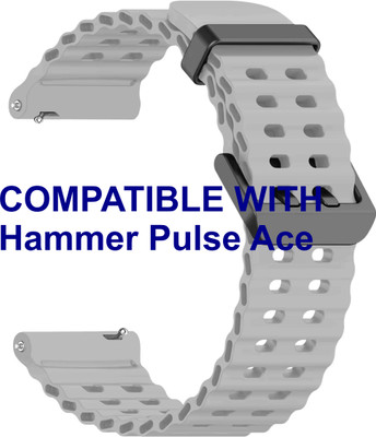 ACM WSM40B20GY2881 Watch Strap Silicone Sports 20mm for Hammer Pulse Ace Smartwatch Grey Smart Watch Strap(Grey)