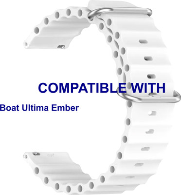 ACM WSM18F22WT3850 Watch Strap Silicone Smart 22mm for Boat Ultima Ember Smartwatch White Smart Watch Strap(White)