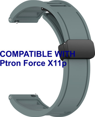 ACM WSM35W22CYG3017 Watch Strap Magnetic Clasp 22mm for Ptron Force X11p Smartwatch Belt Cyan Grey Smart Watch Strap(Grey)