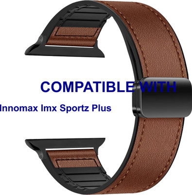 ACM WSM28P40BR1682 Sliding 44mm 49mm Watch Strap Leather Magnetic Silicone for |Innomax Imx Sportz Plus Smartwatch Brown Smart Watch Strap(Brown)