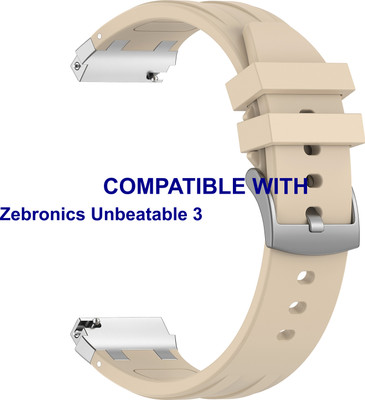 ACM WSM36X22ST3783 Watch Strap Metal Hook Silicone 22mm for New |Zebronics|| Unbeatable 3 Smartwatch Starlight Smart Watch Strap(White)
