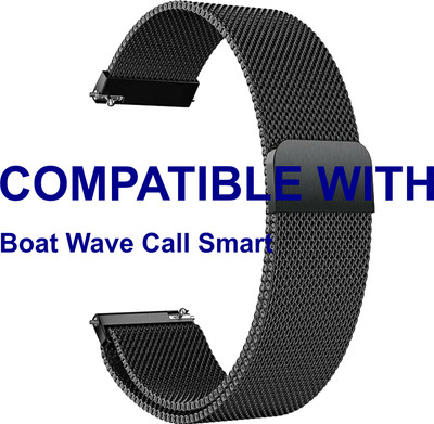 ACM WSM4M22BK3890 Watch Strap Magnetic Belt 22mm for New Boat Wave Call Smart Smartwatch Black Smart Watch Strap(Black)