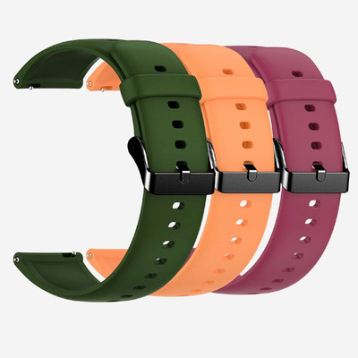 TRENDINGVIEW 22mm Strap Combo for Smart Watches (3 Straps) Black Buckle | Easy Fit Adjustable Design Smart Watch Strap(Mullti Color)