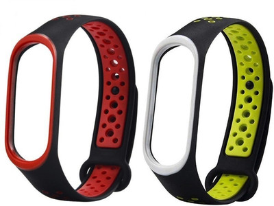Epaal Replacement Nike Style TPU Silicon Strap Compatible with Mi Band 4 & Mi Band 3 - Red & Green Smart Band Strap Smart Band Strap(Red, Green)
