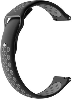 Melfo Dual Design Rubber Strap Compatible with Beat Xp Marv Sense Smart Watch Smart Watch Strap(Black, Grey)