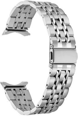 ValenteStore Luxury Stainless Steel Watch Strap for Galaxy Watch 4/5/6 Smart Watch Strap(Silver, Gold)