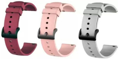 Firetook 22mm Soft(compatible Watch List In Photo & Description) Smart Watch Strap Smart Watch Strap(Red, Grey, Pink)