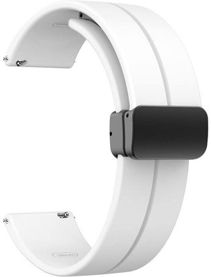 KHR 20MM For Amazfit GTS 2 Mini, Amazfit Bip/Pro/Lite, Bip S, Amazfit GTR, Samsung Galaxy Watch 4/ Watch 5 Compatible All 20MM Silicone magnetic Smart Watch Strap(White)