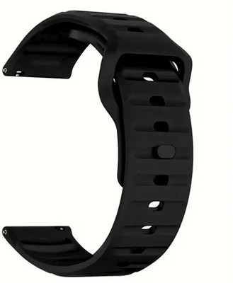 AOnes 20mm Watch Strap Silicone Sports Belt for Gionee Ufit 6 Bluetooth Calling Metallic Frame Smart Watch Strap(Black)