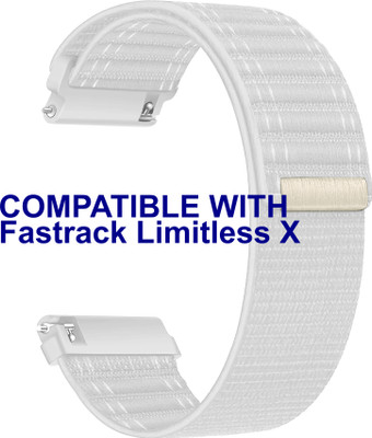 ACM WSM39A22WT3476 Watch Strap Nylon Soft for Fastrack Limitless X Smartwatch Belt White Smart Watch Strap(White)