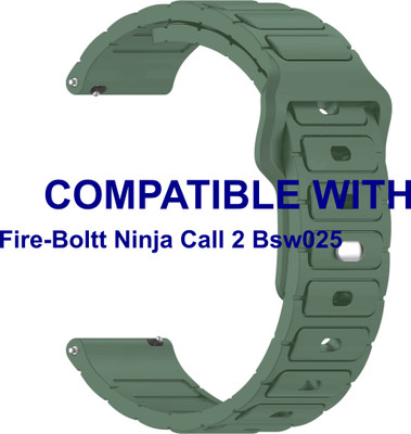 ACM WSM32T22GR2538 Watch Strap Silicone Belt Button 22mm for |Fire-Boltt Ninja Call 2 Bsw025 Smartwatch Green Smart Watch Strap(Green)