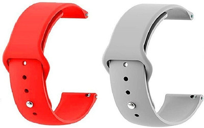 BLACK LOVIES 20 MM Soft Silicon Smartwatch Strap Compatible With Evolve / Evolve 2 Smart Watch Strap(Red, Grey)