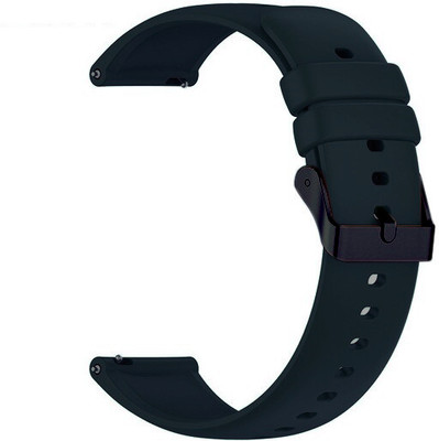 Melfo Black Clip Rubber Strap Compatible with Fireboltt Ninja Call Pro Plus Smart Watch Strap(Black)