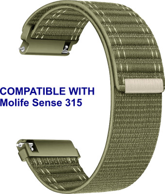 ACM WSM39A20KH2884 Watch Strap Nylon Soft 20mm for Molife Sense 315 Smartwatch Khakhi Smart Watch Strap(Green)