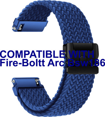ACM Watch Strap Woven Braided Clipper for Fire-Boltt Arc Bsw186 Smartwatch Blue Smart Watch Strap(Blue)