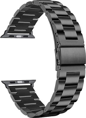 CHG Band Compatible with Apple watch Band 49mm 45mm 44mm 42mm Premium Stainless Steel Metal Replacement Strap Smart Watch Strap(Black)