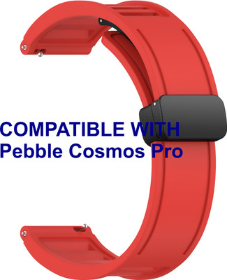 ACM WSM35W20RD2371 Watch Strap Magnetic Clasp 20mm for Pebble Cosmos Pro Smartwatch Red Smart Watch Strap(Red)