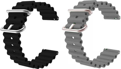 PUNAK 22 MM Loop Smartwatch Strap Band. Smart Watch Belt Smart Watch Strap(Black, Grey)