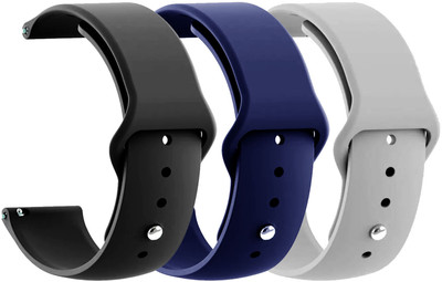 AOnes Pack of 3 Silicone Belt Watch Strap for Maxima Max Pro Enigma Plus Belt Smart Watch Strap(Black, Blue, Grey)