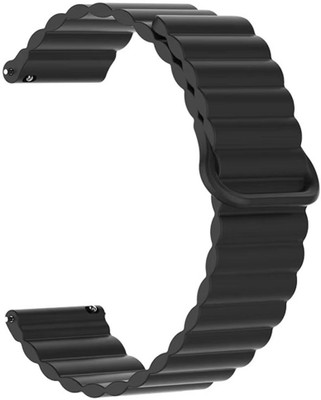 AOnes 22mm Watch Strap Magnetic Silicone Classy Color Belt for Minix Denver Smart Watch Strap(Black)