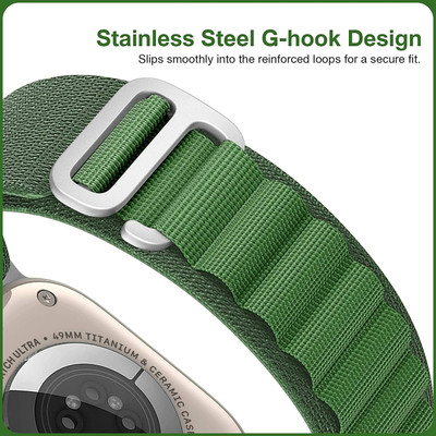 Speeqo Alpine Loop For iWatch Band 49/45/44/42mm,Metal G Hook for SeriesUltra Smart Watch Strap(Green)