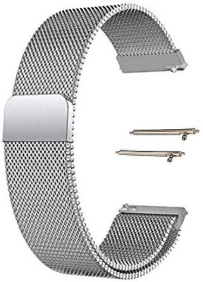 BLACK LOVIES 22 mm Metal Magnetic Compatible with Noice. Fit - Fusion Smart Watch Strap(Silver)