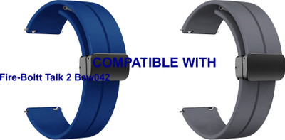 ACM WSM19G22DBLGY2662 Pack of 2 Watch Strap Magnetic Clasp 22mm for Fire-Boltt Talk 2 Bsw042 Smartwatch (Dark Blue/Grey) Smart Watch Strap(Mullti Color)