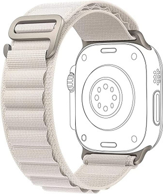 Wrapo Alpine Loop Nylon Bands/Straps Compatible with Watch 49mm 45mm 44mm 42mm Men & Women, Adjustable Strap with Metal G-Hook Premium Strap for iWatch Ultra Series SE 8 7 6 5 4 3 2 1 (Only Alpine Loop Strap for Apple iWatch, Watch NOT Included) Smart Watch Strap(White)