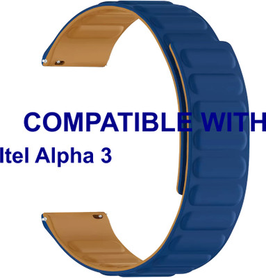 ACM WSM16D22DBL3905 Watch Strap Magnetic Loop Belt 22mm for |Itel Alpha 3 Smartwatch Dark Blue Smart Watch Strap(Blue)