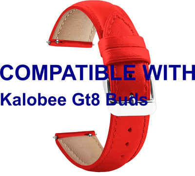 ACM WSM14B22RD3906 Watch Strap Leather Belt 22mm for Kalobee Gt8 Buds Smartwatch Red Smart Watch Strap(Red)