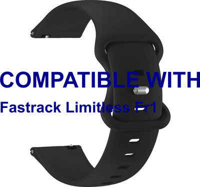 ACM WSM13A22BK3927 Watch Strap Clip Belt 22mm for |Fastrack Limitless Fr1 Smartwatch Black Smart Watch Strap(Black)