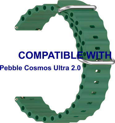 ACM WSM18F22TU3920 Watch Strap Silicone Smart Belt 22mm for Pebble Cosmos Ultra 2.0 Smartwatch Turquoise Green Smart Watch Strap(Green)
