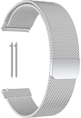 LNKART 22mm Metal Chain Strap with Magnetic Buckle Compatible with Noise NoiseFit Twist | NoiseFit Core | NoiseFit Core 2 | NoiseFit Core 2 Buzz Smart Watch Strap With 22mm Lugs Smart Watch Strap(Silver)