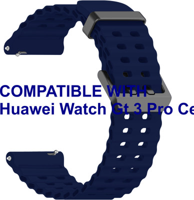 ACM WSM40B20DBL3094 Watch Strap Silicone Sports 20mm for Huawei Watch Gt 3 Pro Ceramic Edition Smartwatch Belt Dark Blue Smart Watch Strap(Blue)