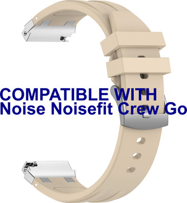 ACM Watch Strap Metal Hook Silicone for Noise Noisefit Crew Go Smartwatch Starlight Smart Watch Strap(White)