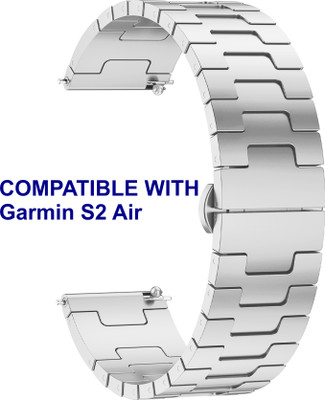 ACM WSM37Y20SL1075 Watch Strap Metal Steel 20mm for Garmin S2 Air Smartwatch Silver Smart Watch Strap(Silver)