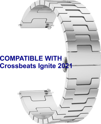 ACM WSM37Y20SL1703 Watch Strap Metal Steel 20mm for Crossbeats Ignite 2021 Smartwatch Silver Smart Watch Strap(Silver)
