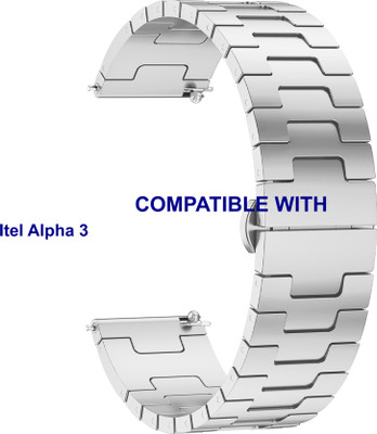 ACM WSM37Y22SL3905 Watch Strap Metal Steel Belt 22mm for |Itel| Alpha 3 Smartwatch Silver Smart Watch Strap(Silver)