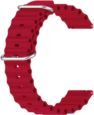 Melfo New1-Soft Rubber Strap Compatible With Fire-Boltt Terra Bsw019 Smart Watch Strap(Red)