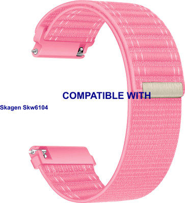 ACM WSM39A22PK4037 Watch Strap Nylon Soft Belt 22mm for Skagen Skw6104 Pink (ONLY SUITABLE FOR LARGE WRIST SIZE) Smart Band Strap(Pink)