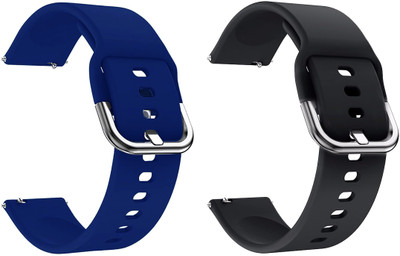 BLACK LOVIES 20 mm Watch Strap compatibtle for Only. Smart Watch Strap(Blue, Black)