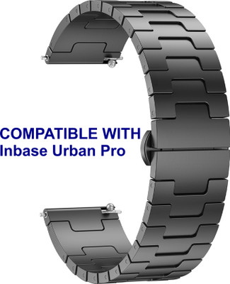 ACM WSM37Y20BK1707 Watch Strap Metal Steel 20mm for |Inbase Urban Pro Smartwatch Black Smart Watch Strap(Black)