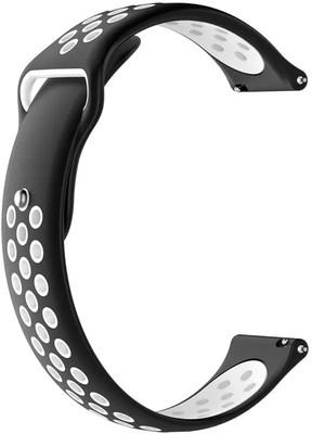 Melfo Dual Design Rubber Strap Compatible with Deeprio Revv Smart Watch Smart Watch Strap(Black, White)