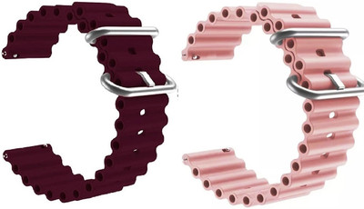 PUNAK 20 MM OCEAN SPORT SMARTWATCH BAND STRAPS Smart Watch Strap(Pink, Purple)