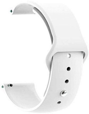 BLACK LOVIES 20 MM Soft Silicon Strap Compatible With No_ise Color fit Qube. Smart Watch Strap(White)