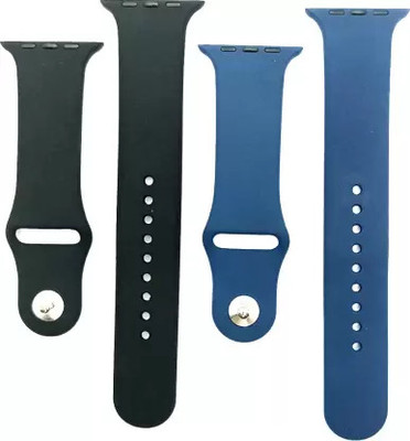 Firetook Plain Strap Silicon Bands/Straps Compatible with Watch T55/T550 W26, 49mm 45mm 44mm 42mm Men & Women, Adjustable Strap with Metal G-Hook Premium Strap for iWatch Ultra Series SE 8 7 6 5 4 3 2 1 Smart Watch Strap Smart Watch Strap(Black, Blue)